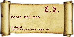 Boszi Meliton névjegykártya